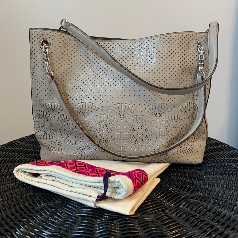 Tory Burch Zoey Perforated Leather Tote Bag